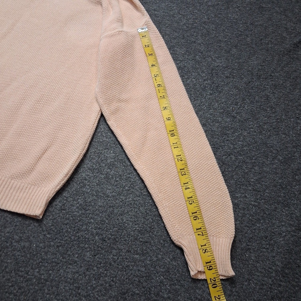 Talbots Vintage Preppy Peach Popcorn Knit Crewneck Sweater Drop Shoulder Pastel - Picture 7 of 12